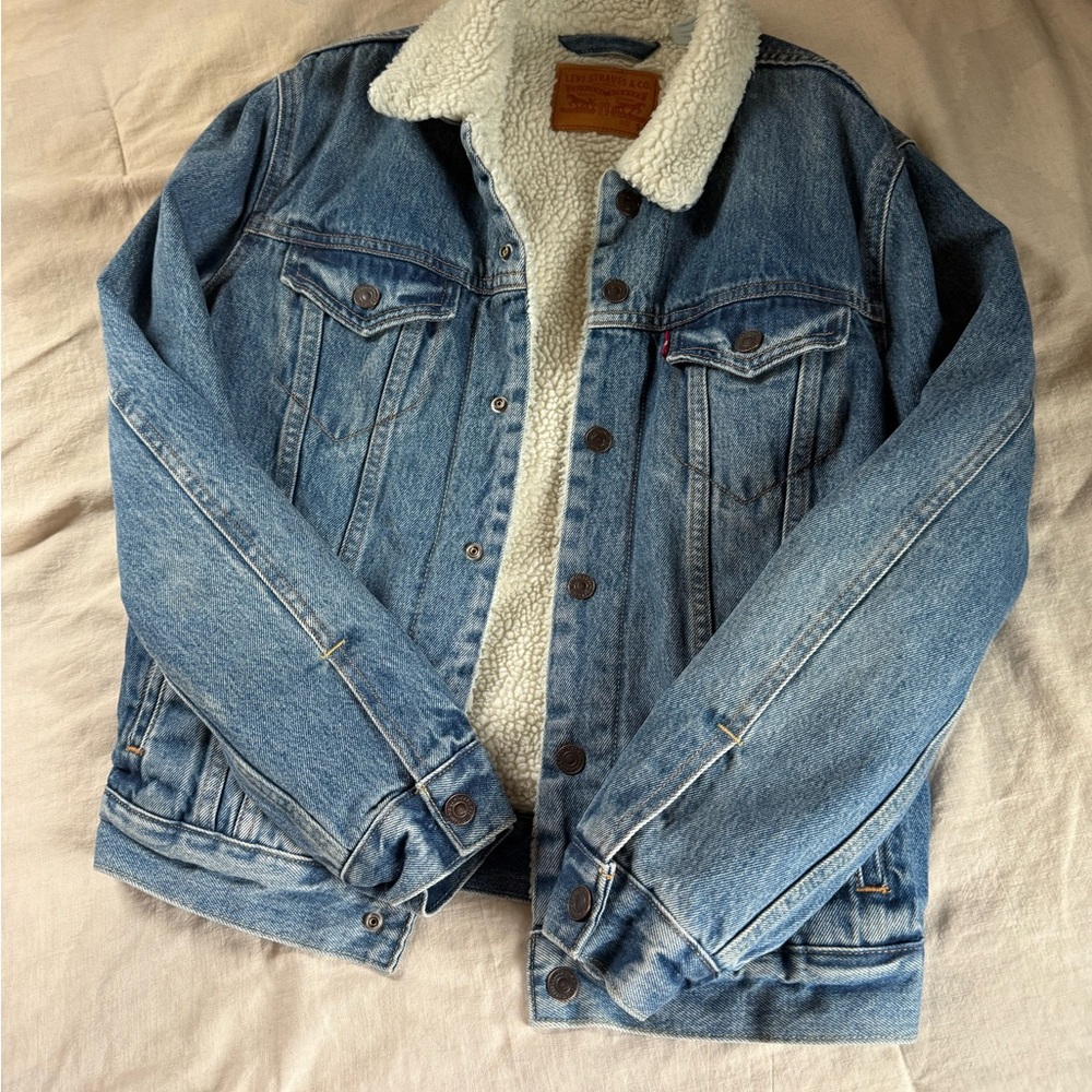 Levi's Light Blue Denim Jacket with Sherpa Collar